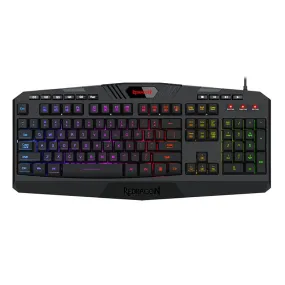 Redragon Harpe Membrane|Rgb Backlit|12 Multimedia Keys|19 Non-Conflict Gaming Keyboard - Black