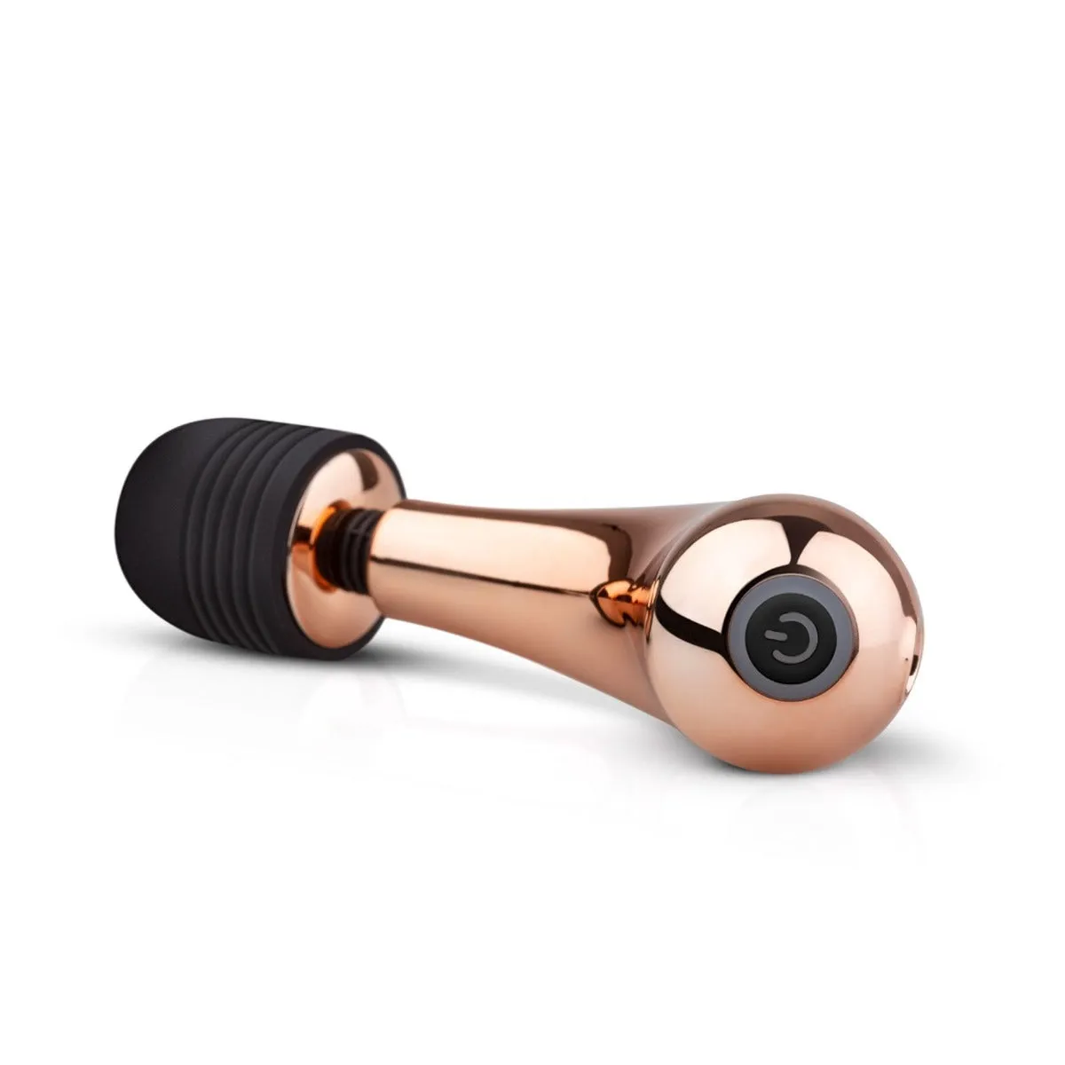 Rosy Gold Nouveau Mini Curve Wand Massager Rose Gold Black