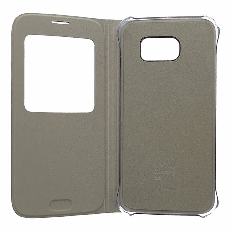 Samsung S-View Flip Cover Case for Samsung Galaxy S6 Gold