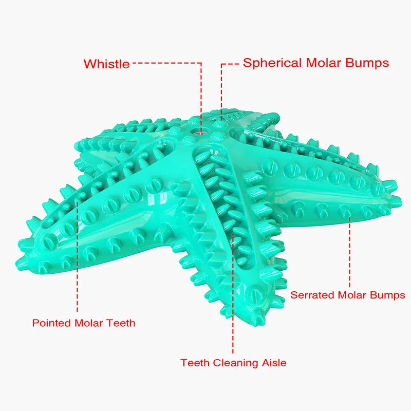 Sea Star Shaped Dog Toothbrush Sound Pet Teeth Grinding Toy