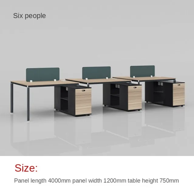 Simple modern staff table and chair combination office area staff screen position