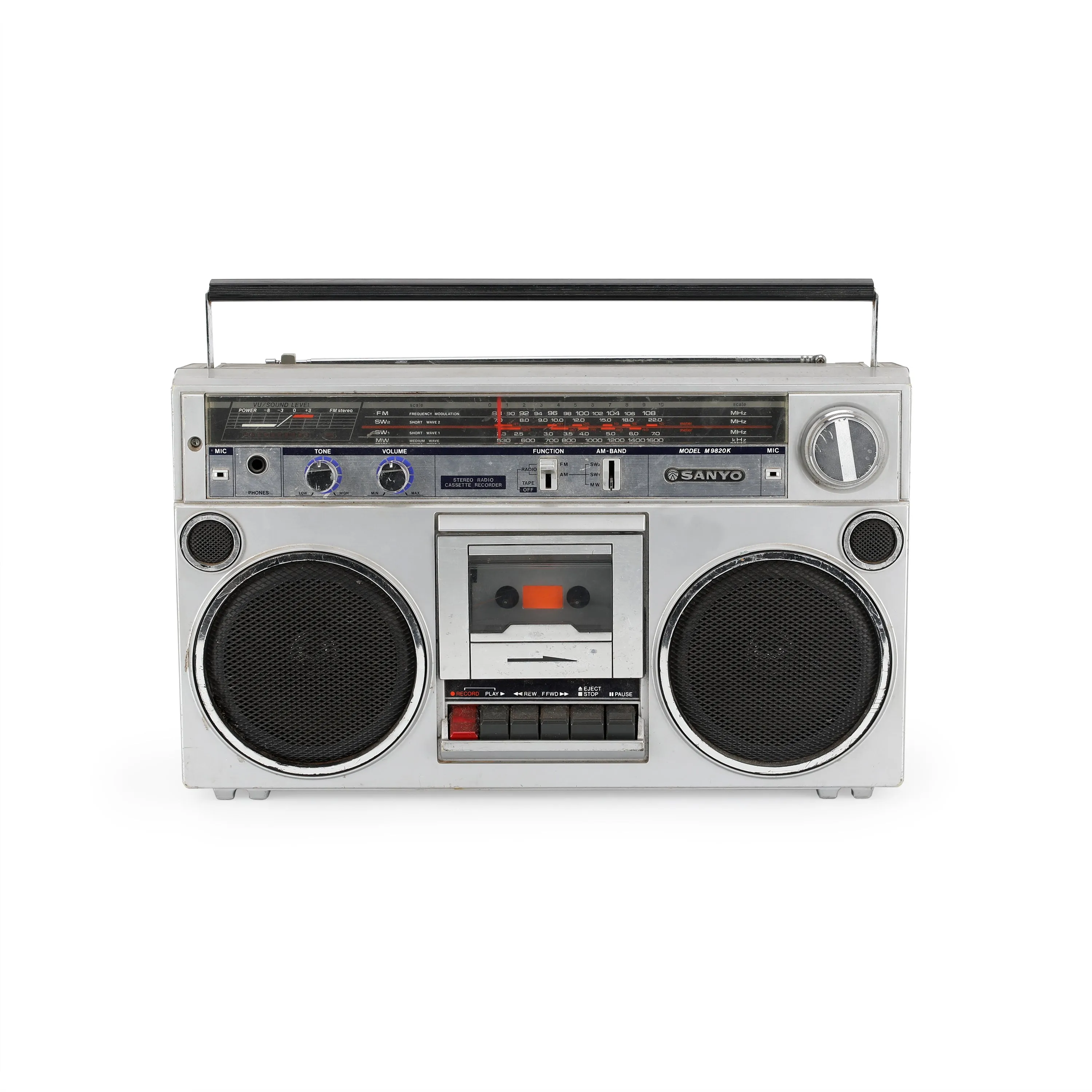 Small Sanyo Silver Boombox