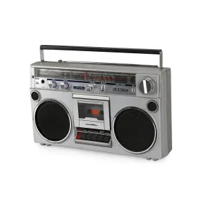 Small Sanyo Silver Boombox