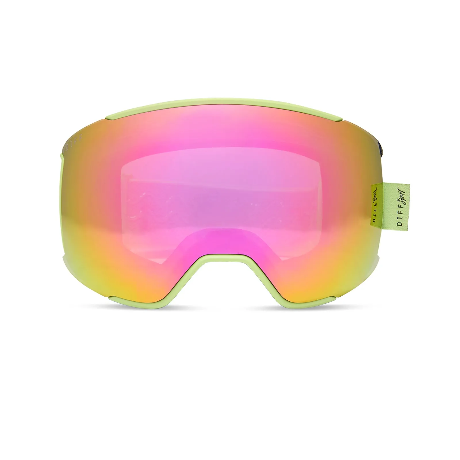 SNOW GOGGLES - ALPINE   LIME GREEN   HOT PINK MIRROR   POLARIZED GOGGLES & FREE GLACIER GREY LENS