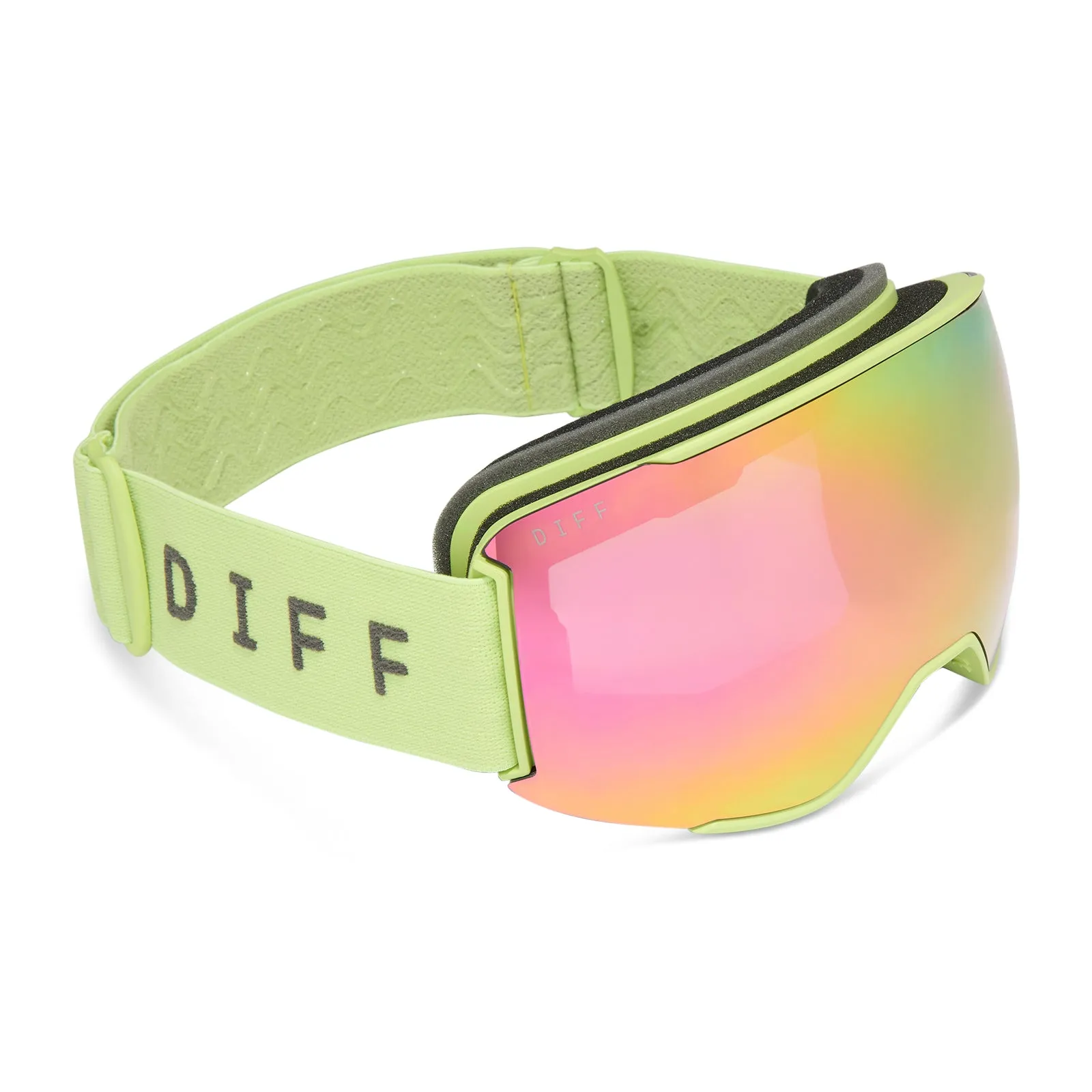 SNOW GOGGLES - ALPINE   LIME GREEN   HOT PINK MIRROR   POLARIZED GOGGLES & FREE GLACIER GREY LENS