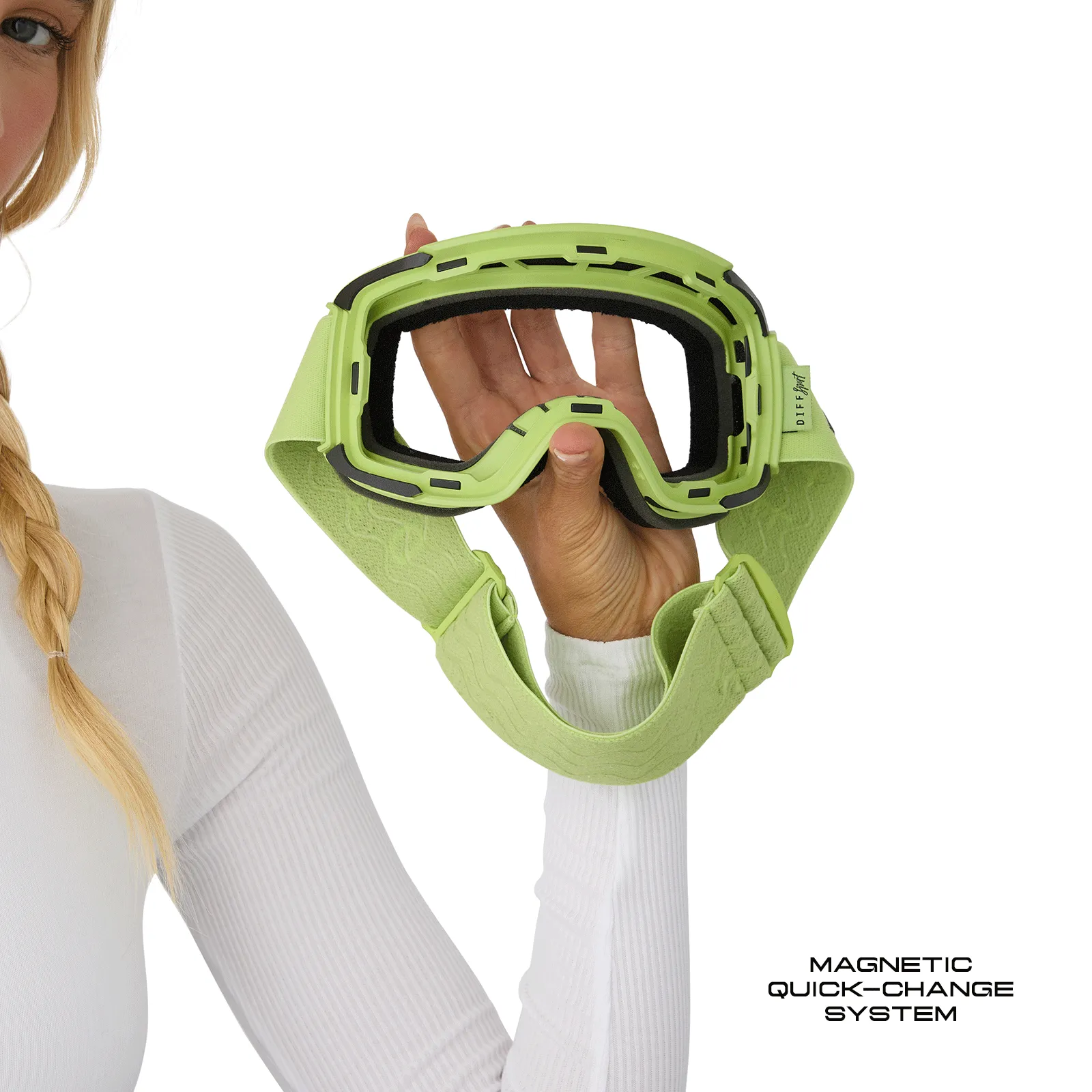 SNOW GOGGLES - ALPINE   LIME GREEN   HOT PINK MIRROR   POLARIZED GOGGLES & FREE GLACIER GREY LENS