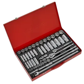 Socket Set 50pc 3/8" & 1/2"Sq Drive 6pt WallDrive¨ - Metric