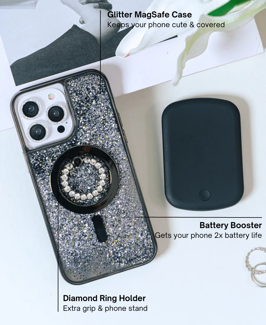 Ultimate Glitter MagSafe Set in Black