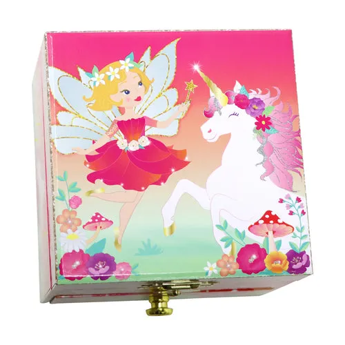 Unicorn & The Pixie Fairy Small Musical Jewellery Box