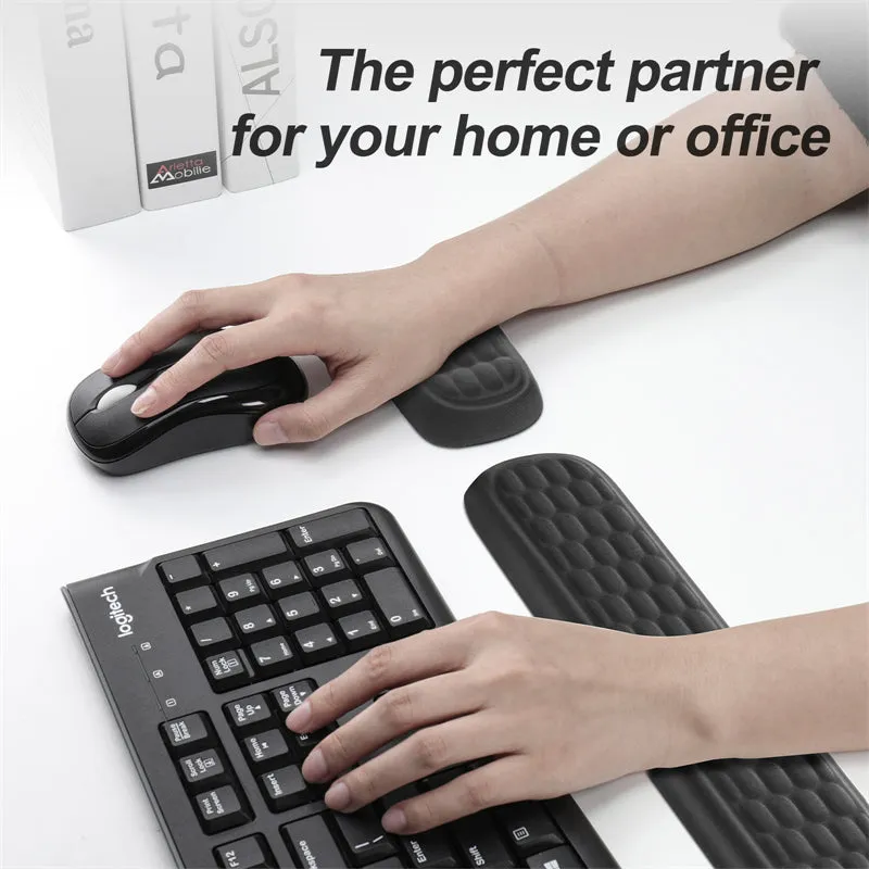 Vaydeer Wrist Rest Set for Mouse and Keyboard - Rectangular Massage Holes