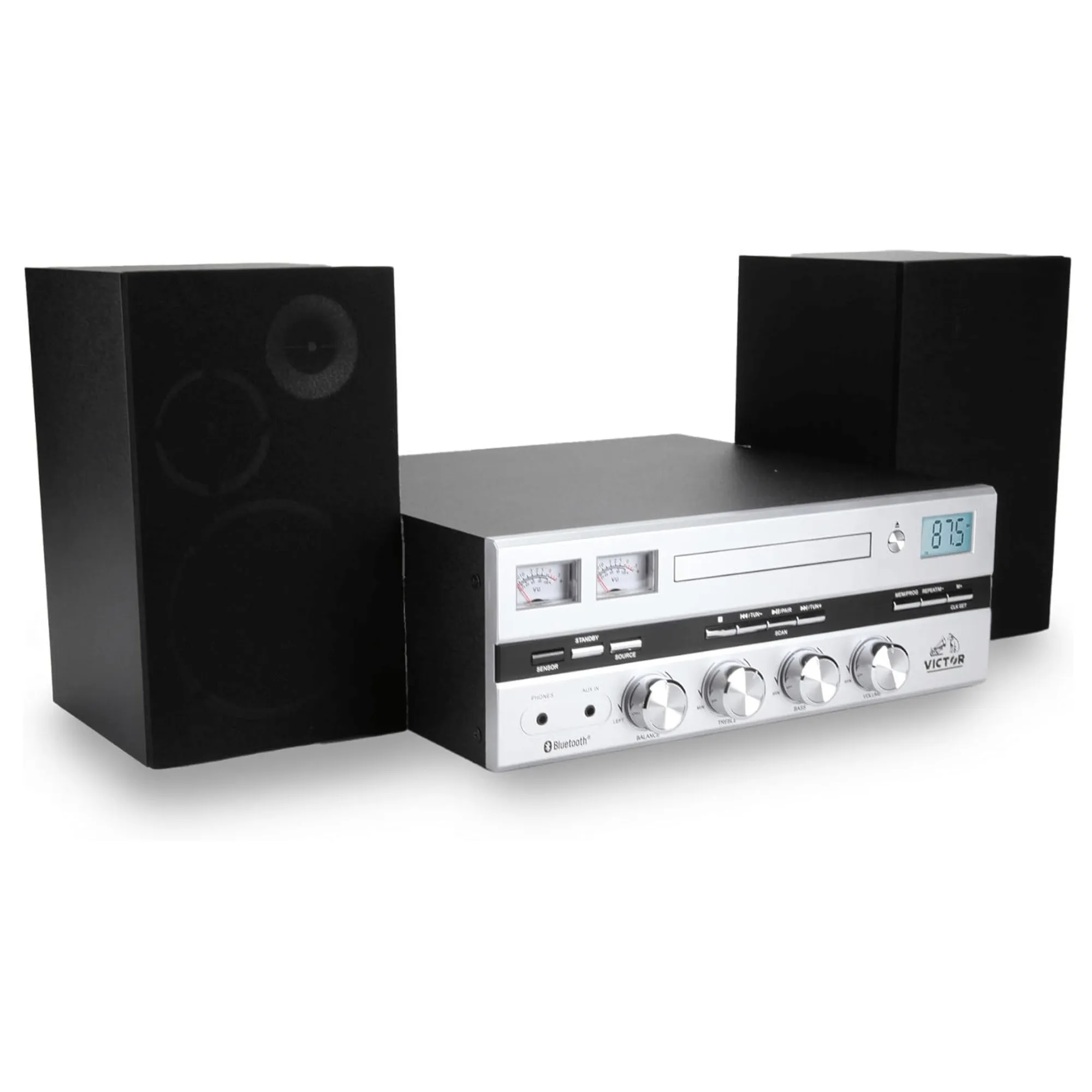 Victor Milwaukee II Desktop Bluetooth CD Stereo System