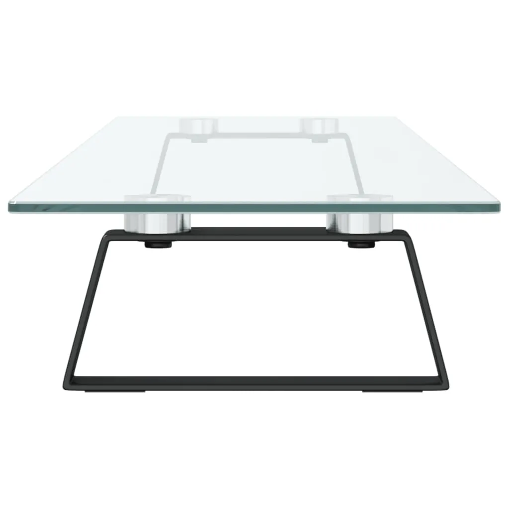 vidaXL Monitor Stand Black 100x20x8 cm Tempered Glass and Metal