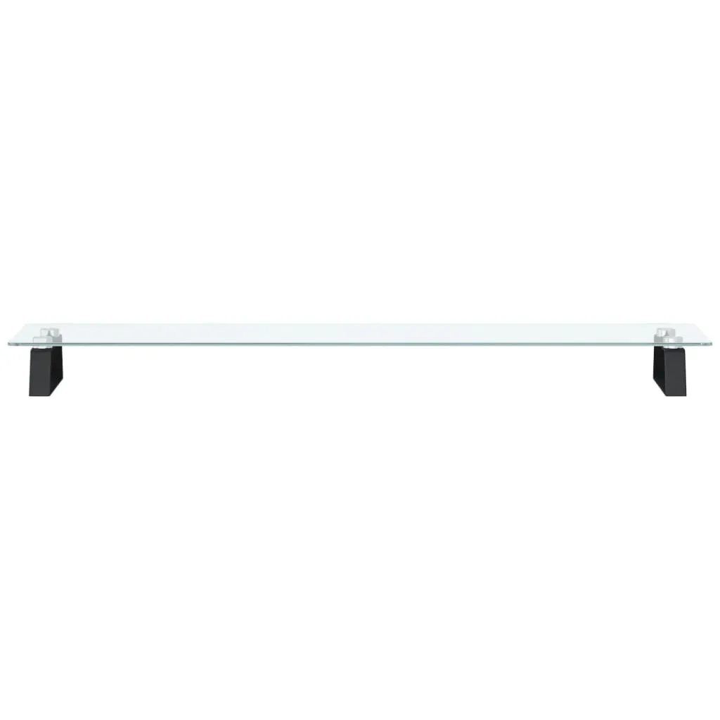 vidaXL Monitor Stand Black 100x20x8 cm Tempered Glass and Metal