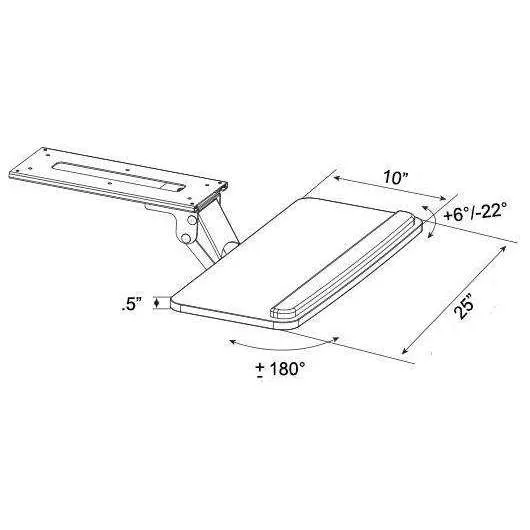 VIVO Under-Desk Ergonomic Adjustable Keyboard, MOUNT-KB03B/KB03W