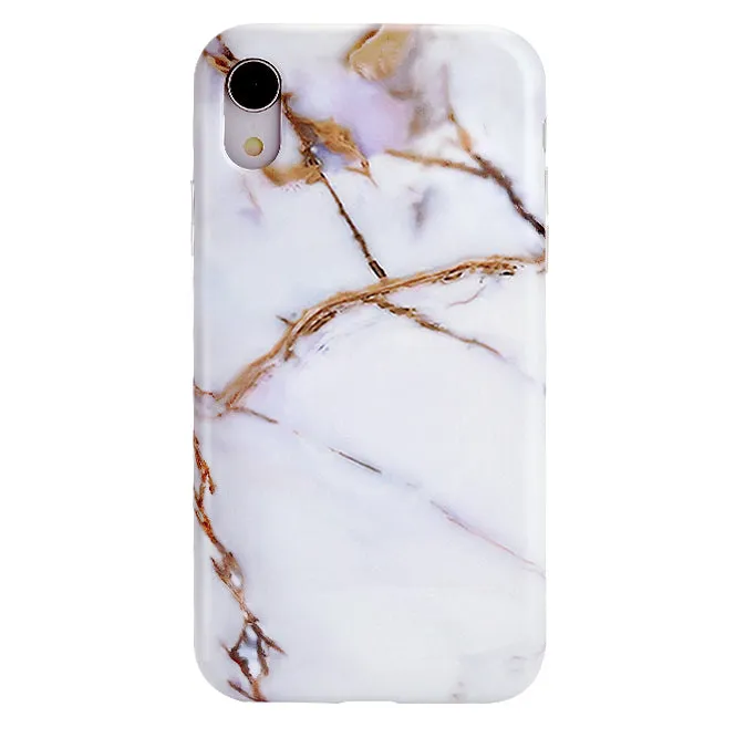 White & Gold Marble iPhone Case