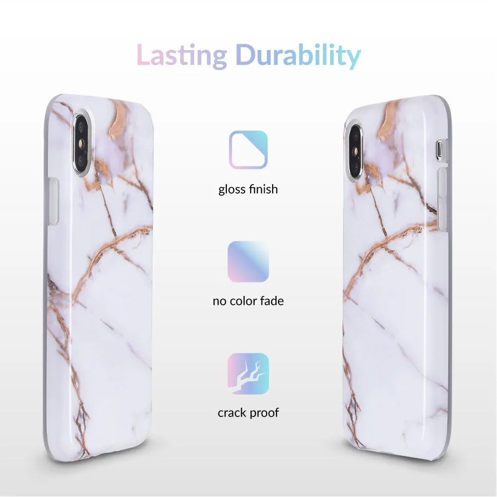 White & Gold Marble iPhone Case