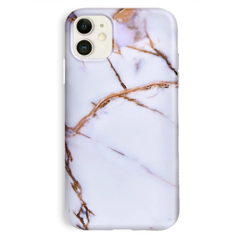 White & Gold Marble iPhone Case