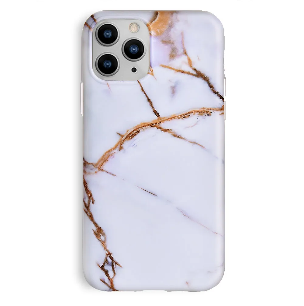 White & Gold Marble iPhone Case