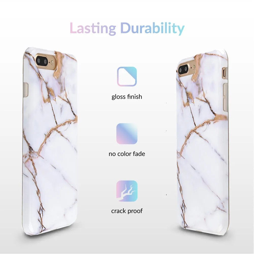 White & Gold Marble iPhone Case