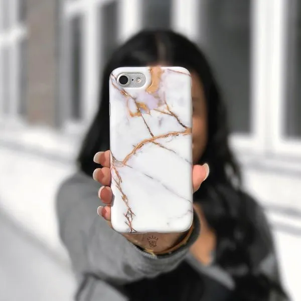 White & Gold Marble iPhone Case