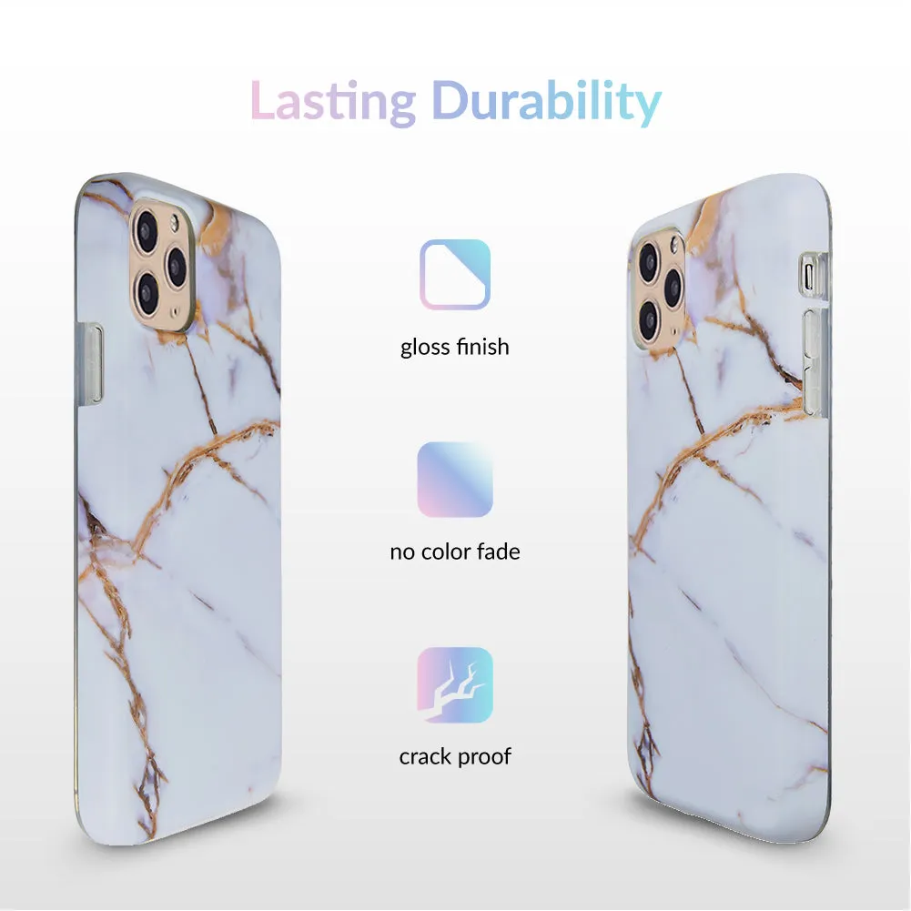 White & Gold Marble iPhone Case