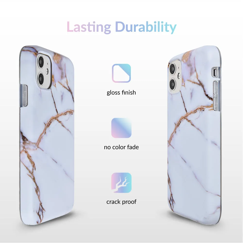 White & Gold Marble iPhone Case