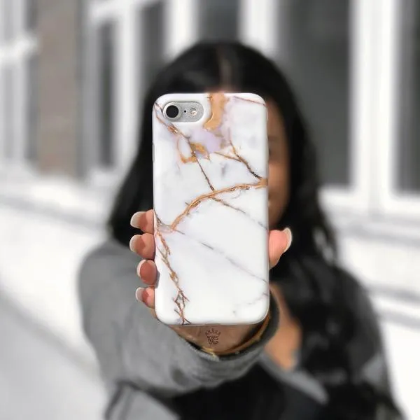 White & Gold Marble iPhone Case