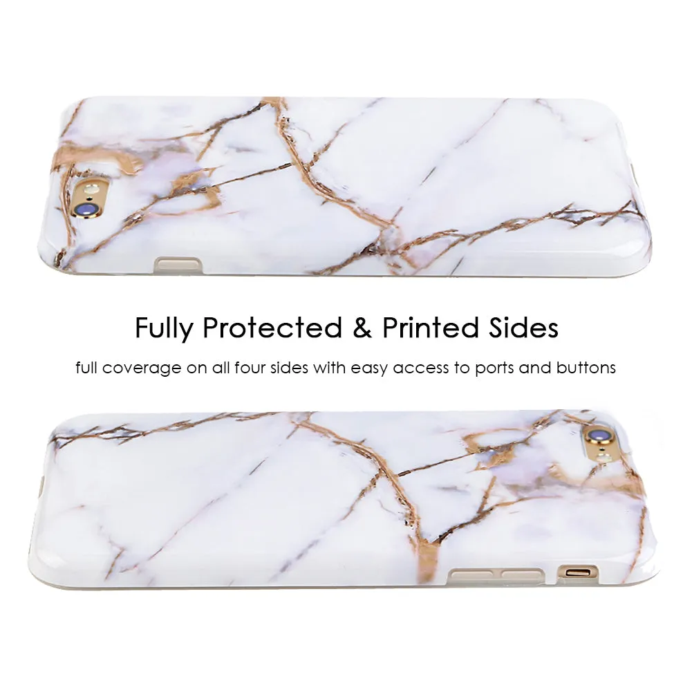 White & Gold Marble iPhone Case