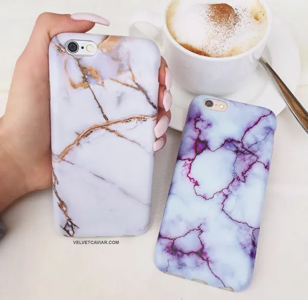 White & Gold Marble iPhone Case