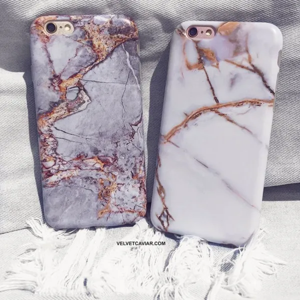 White & Gold Marble iPhone Case