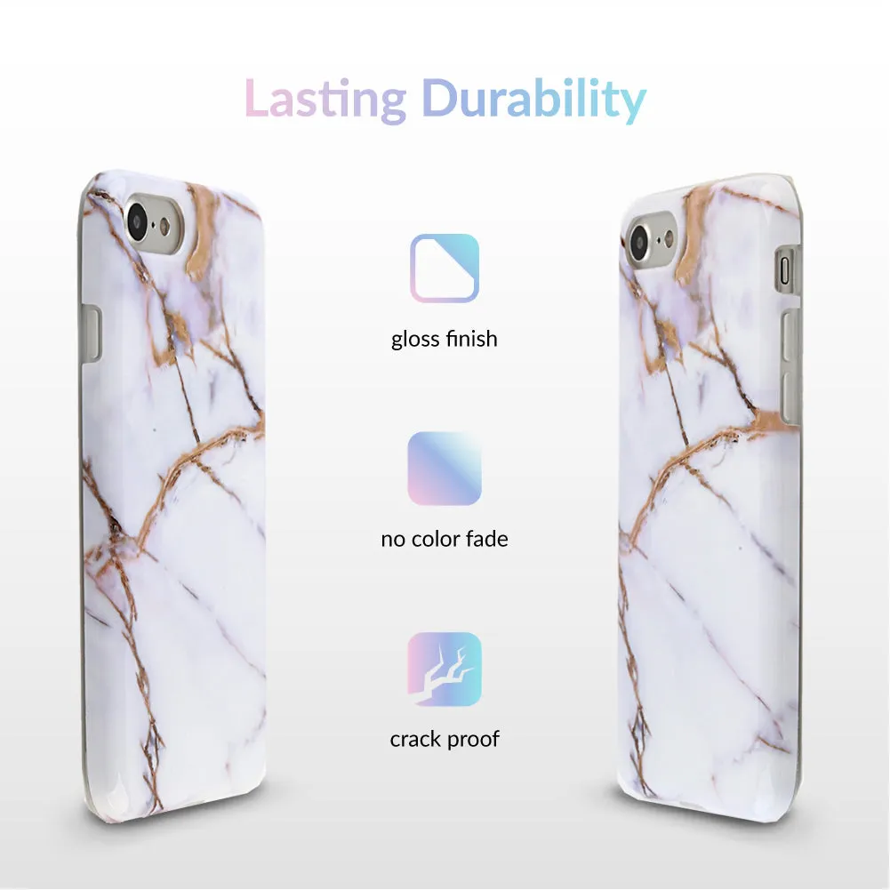 White & Gold Marble iPhone Case