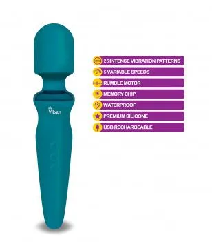 Wholesale Fierce - Ocean - Intense Wand Massager Dildo Vibrator Variable Vibe Patterns Viben Clit Massage