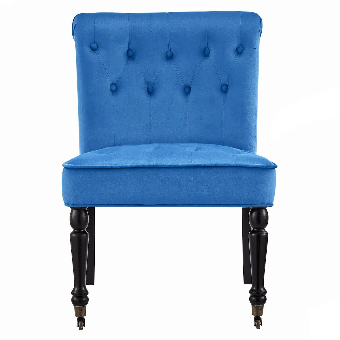 Winston Velvet Accent Chair On Wheels Royal Blue