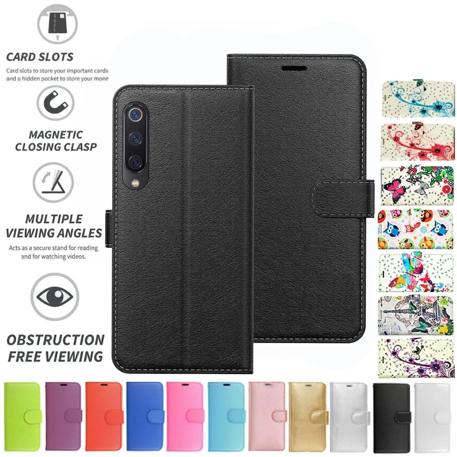 Xiaomi Mi 9 Flip Folio Book Wallet Case