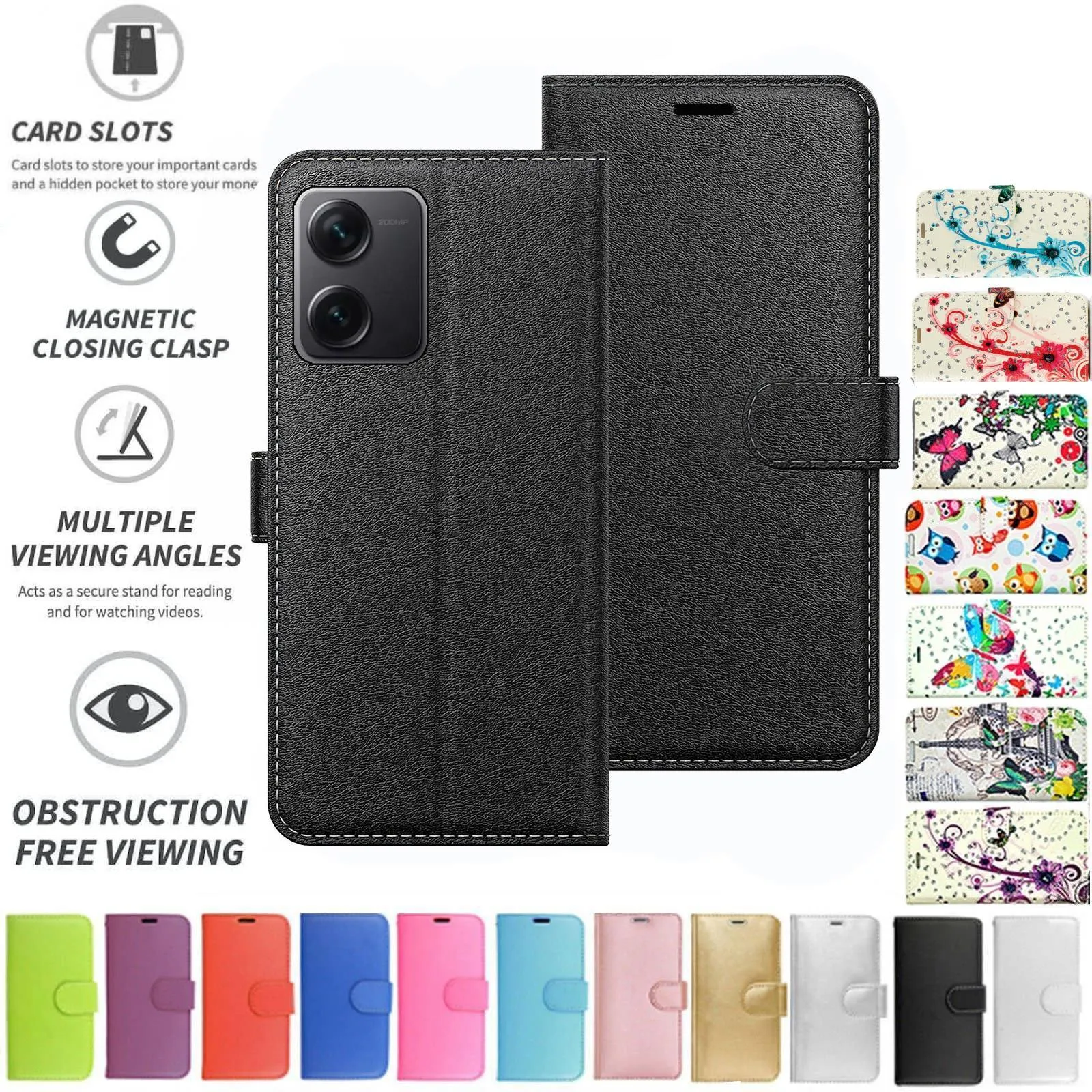 Xiaomi Redmi Note 12 Flip Folio Book Wallet Case